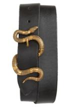 Men's Gucci Snake Buckle Belt Eu - Black