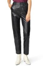 Women's Habitual High Rise Leather Pants - Black