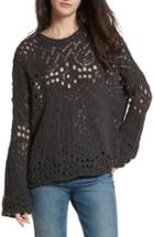 Women's Free People Traveling Lace Sweater - Black