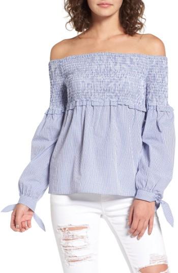 Women's Wayf Libby Smocked Off The Shoulder Top