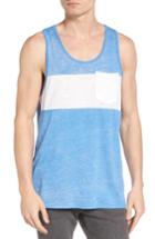 Men's The Rail Chest Block Burnout Tank, Size - Blue