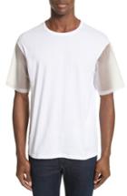 Men's Burberry Plastic Sleeve T-shirt, Size - White