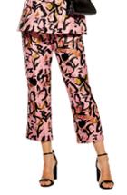 Women's Topshop Animal Jacquard Trousers Us (fits Like 2-4) - Pink