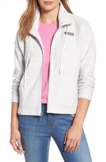 Women's Vineyard Vines Funnel Neck Zip Jacket - Grey