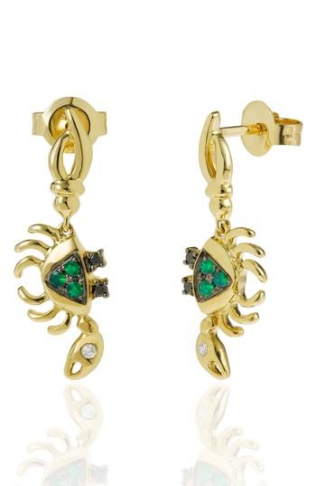 Women's Yvonne Leon Crab Diamond & Tsavorite Earrings