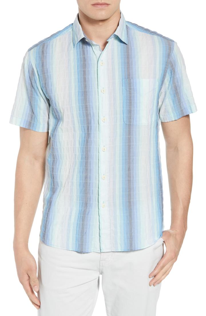 Men's Tommy Bahama La Prisma Stripe Sport Shirt, Size - Green