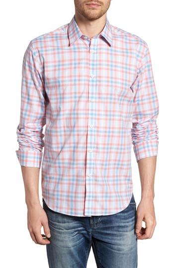 Men's Jeremy Argyle Slim Fit Check Sport Shirt, Size - Orange