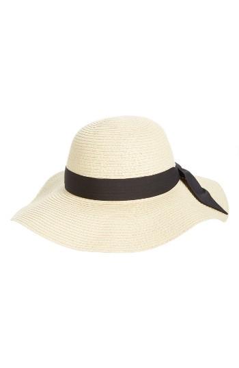 Women's Bp. Bow Band Floppy Straw Hat - Beige