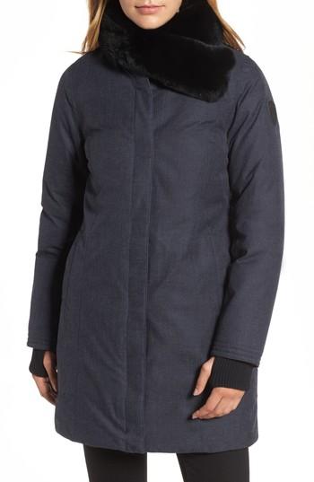 Women's Nobis Down Parka With Removable Genuine Rabbit Fur Trim