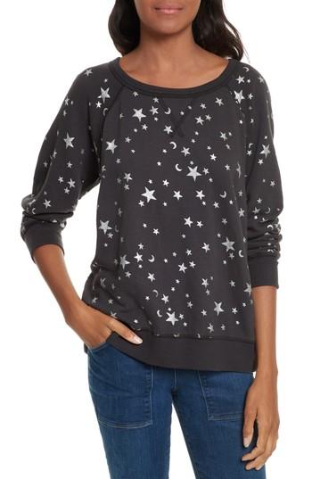 Women's Joie Edrie Foil Print Sweatshirt - Black