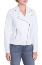 Women's Liverpool Jeans Company Stretch Cotton Moto Jacket - White