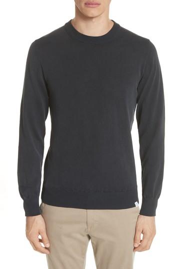 Men's Norse Projects Magnus Combed Cotton Crewneck Sweater - Blue