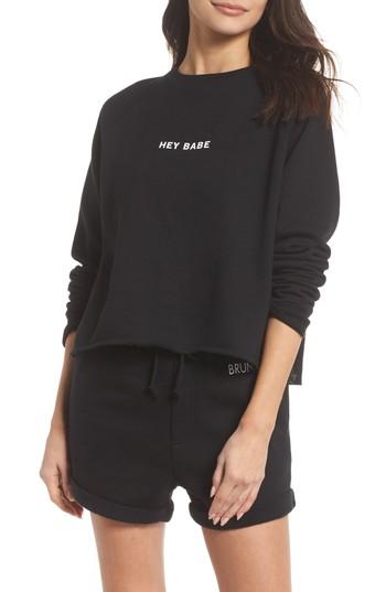Women's Brunette The Label Hey Babe Sweatshirt /small - Black