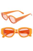 Women's Karen Walker Castaway 48mm Round Sunglasses - Tangerine/ Coral