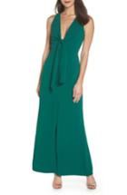 Women's Harlyn Plunge Neck Tie Front Maxi Dress - Green