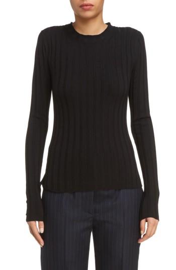 Women's Acne Studios Carina Fitted Crewneck Sweater - Black