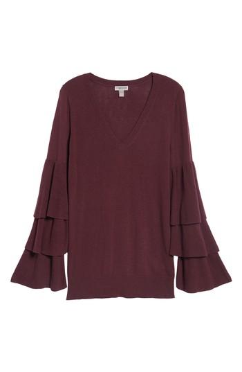 Women's Chelsea28 Tiered Sleeve Sweater - Burgundy