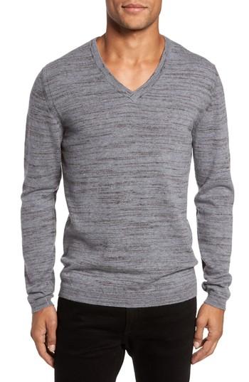 Men's Billy Reid Space Dye Merino Wool Sweater, Size - Grey