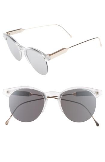 Women's Spitfire Astro 50mm Retro Sunglasses - Clear/ Gold/ Silver Mirror