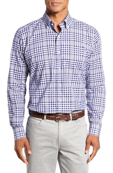 Men's Peter Millar Philosopher's Trail Fit Plaid Sport Shirt