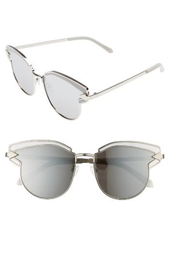 Women's Karen Walker Felipe 50mm Retro Sunglasses - Silver/ Soft Grey