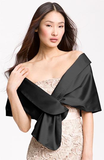 Women's Adrianna Papell Satin Wrap, Size - Black
