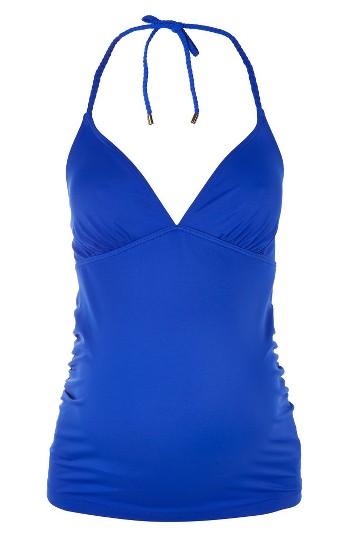 Women's Topshop Halter Maternity Tankini Top Us (fits Like 2-4) - Blue