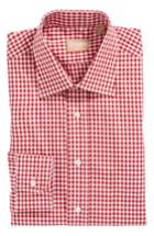 Men's Gitman Regular Fit Cotton Gingham English Spread Collar Dress Shirt - 36 - Red
