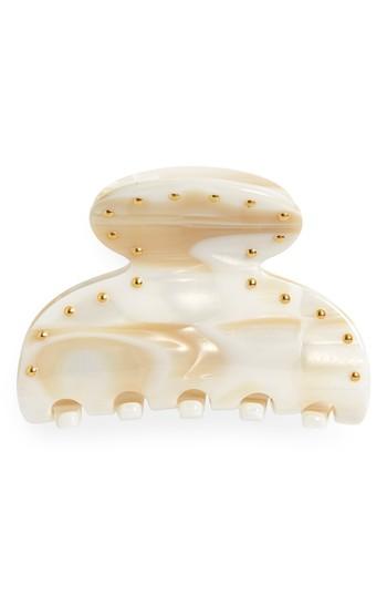 France Luxe Studded Small Couture Jaw Clip, Size - Ivory