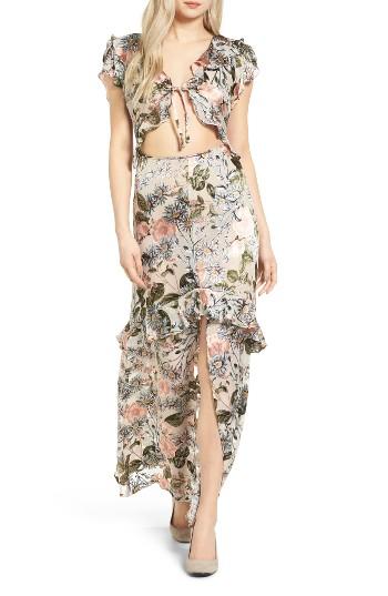 Women's For Love & Lemons Luciana Silk Maxi Dress