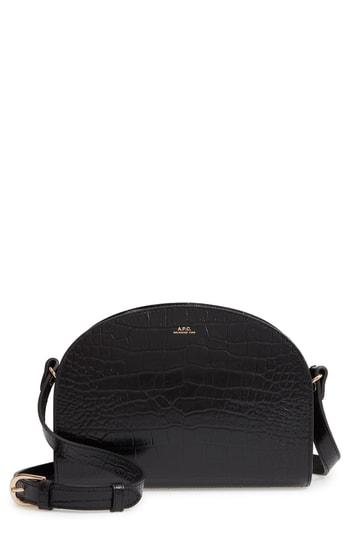 A.p.c. Sac Demi Lune Leather Shoulder Bag -