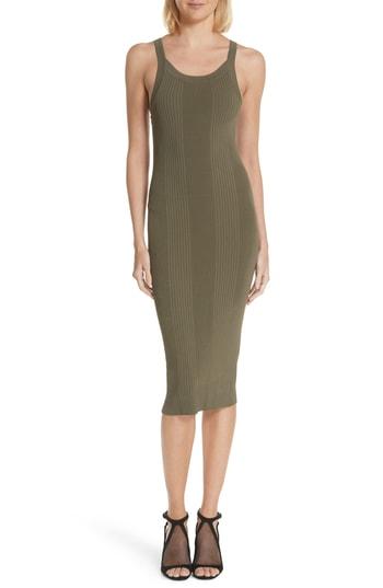 Women's T By Alexander Wang Strap Detail Body-con Dress - Green