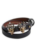 Women's Alexander Mcqueen Jeweled Leather Friendship Bracelet