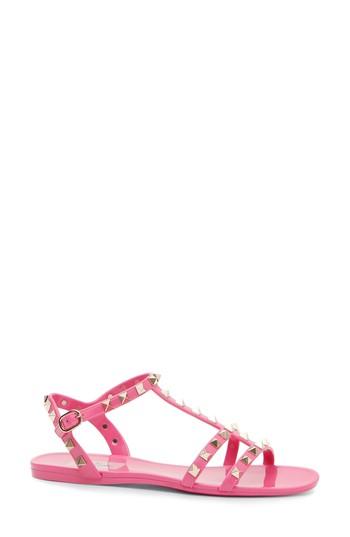 Women's Valentino Garavani Rockstud T-strap Sandal Us / 35eu - Pink