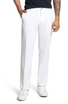 Men's Boss Stanino-w Flat Front Stretch Cotton Trousers R - White