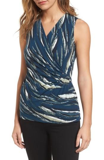Women's Nic+zoe Tiger Lily Wrap Top - Green