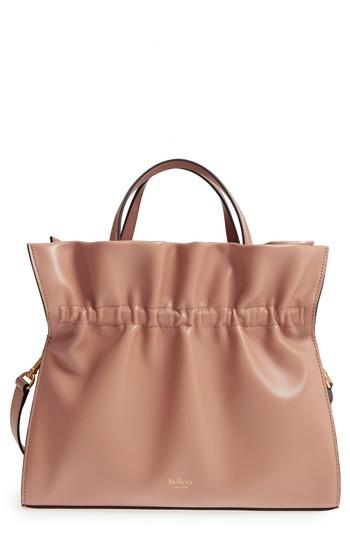 Mulberry Lynton Ruffle Calfskin Leather Satchel - Beige