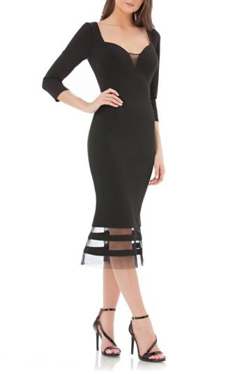 Women's Js Collections Illusion Detail Mermaid Dress - Black