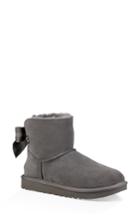 Women's Ugg Customizable Bailey Bow Mini Genuine Shearling Bootie M - Grey