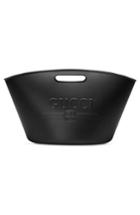 Gucci Logo Rubber Bucket Tote - Black