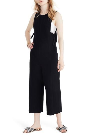 Women's Madewell Texture & Thread Side Tie Jumpsuit, Size - Black