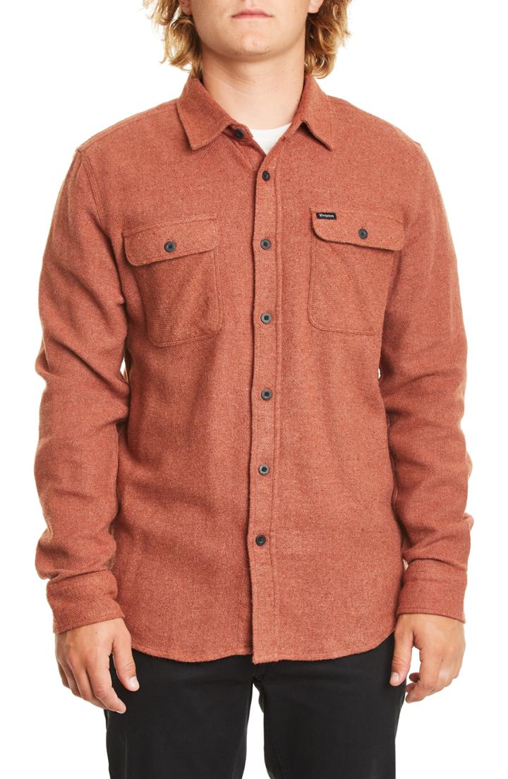 Men's Brixton Bowery Twill Work Shirt - Brown