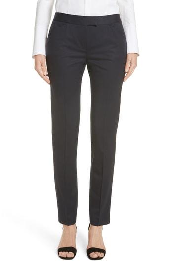 Women's Lafayette 148 New York Irving Stretch Wool Pants (similar To 14w) - Blue