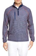 Men's Bobby Jones Xh20 Plaid Quarter Zip Stretch Golf Pullover - Blue