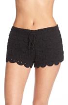 Women's Surf Gypsy Crochet Cover-up Shorts - Black