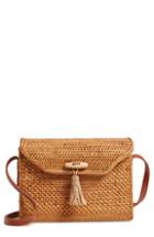 Nordstrom Celeste Straw Crossbody Bag - Brown