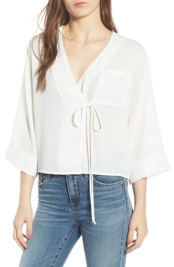 Women's All In Favor Tie Front Wrap Top