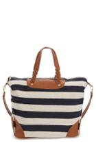Sole Society Lisbon Stripe Tote - Black