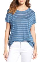 Women's Two By Vince Camuto Stripe Linen Tee - Blue