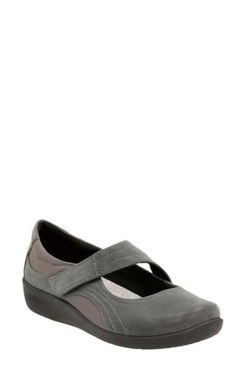Women's Clarks Sillian Bella Mary Jane Flat M - Grey